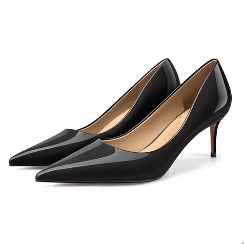 XINIUNIU Kitten Heels for Women Pumps Dress Shoes Closed Toe Stiletto Pointed Toe Wedding Shoes 2.5 Inch2