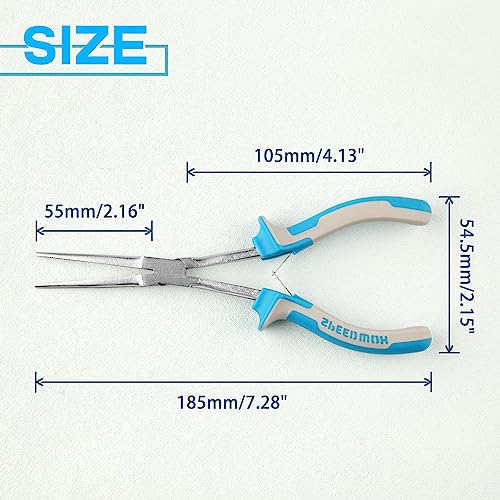 Image of SPEEDWOX Long Reach Extra Long Needle Nose Pliers With Teeth Wire Looping Pliers for Jewelry Making, Protective Cover For Narrow Space