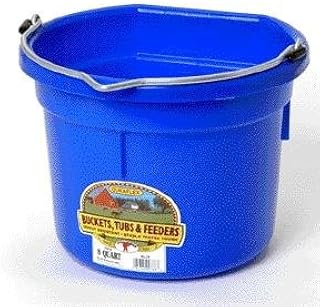 Inc Flat Back Plastic Bucket- Blue 8 Quart - P8FBBLUE
