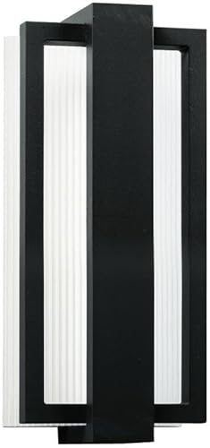 Kichler Sedo - Lámpara de pared LED para exteriores de 12,25 pulgadas con difusor de policarbonato transparente en negro satinado