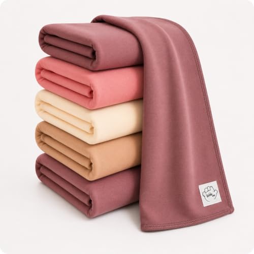 Image of Baby Burp Cloths for Boys and Girls - 6 Pack Large 100% Cotton - Double Layered Extra Absorbent Burp Rags, Maroon