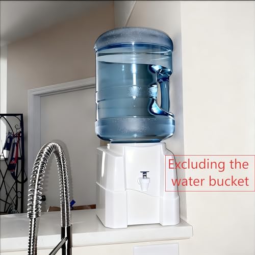 Image of Tabletop Water Dispenser Stand - Durable Countertop Water Purifier Jar Support with Drip-Resistant Paddle Spout - Universal Fit for 20L Water Cans - Compact Design for Home & Office (White)