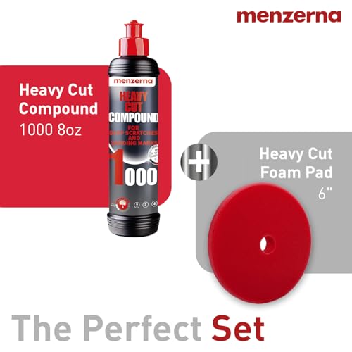 Image of menzerna Deep Scratch Remover Kit I Car polishing Set with Menzerna Heavy Cut 1000 (8oz) and 6 Inch Polishing Pad I Deep Scratch Remover Kit for All Types of Vehicles