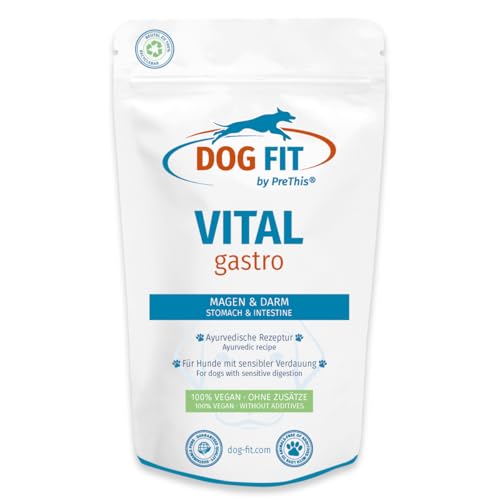 DOG FIT by PreThis® VITAL Gastro | Für eine harmonische Verdauung beim Hund | Mit Topinambur, Ashwagandha & Neem – inspiriert von der Ayurveda | Vegan, ohne Zusätze | 80 g