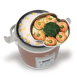 CALANDIS Electric Rice Cooker 1.6L Portable 100W-180W Car 12V/24V Truck Gold