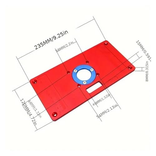 Placa de inserción de aluminio para mesa de fresadora RT0700C y bancos de carpintería 7