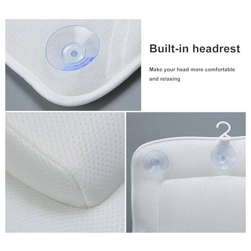 Oreiller de bain ergonomique grand format avec appui-tête 5D - 5