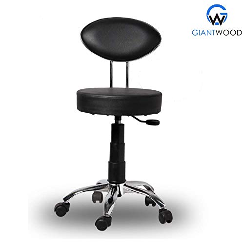 Image of Stool Revolving Office Chair for High Back Support with Rolling Moving Wheels Spine Lumbar and Ortho Backrest , Set of 2
