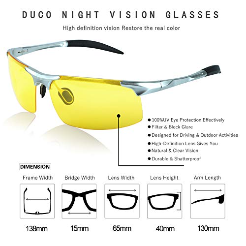 DUCO Night-vision Glasses Polarized Night Driving Men's Shooting Glasses4