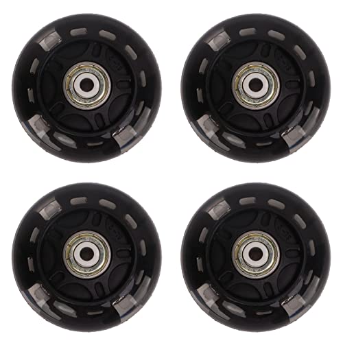 Inline Skate Flash Wheel Roller Skate PU Wheels Replacement Skate Wheels 69mm Black 4PCS