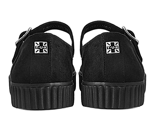 T.U.K. Shoes Black Vegan Faux Suede Pointed Buckle Strap Mary Janes for Women4