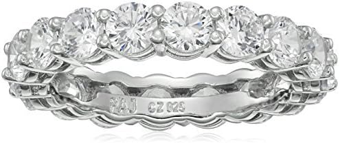 Amazon Essentials Eternity Band Cubic Zirconia Demi Fine Stacking Ring in Sterling Silver Plata
