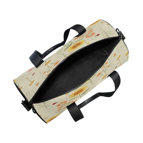 Bolsa deportiva redonda con margaritas: tu compañera ideal para el gimnasio y viajes cortos 5