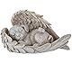 AOTOPYU Katze Hund Engel Haustier Denkmal Grab Marker Tribut Statue, Deko Haustier Gedenken Tier Garten Statue, Polyresin, Gedenkstein Katze/Hund, Hundeengel-Gedenkstatue erinnert (Engel Hund)