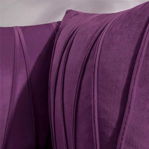 Image of Amazon Brand - Umi Decorative Striped Throw Pillow Covers 16 X 16 Inch,Soft Solid Velvet Pillow Covers Cushion Case with Zigzag Pattern for Sofa Bedroom 40 X 40 Cm (Pack of 5) Purple