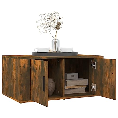 Mokuyary Couchtisch Räuchereiche 80x50x36 cm Holzwerkstoff, Wohnzimmertisch Couch Tisch für Wohnzimmer, Büro, Kleine Räume Sofatisch – Bild 6
