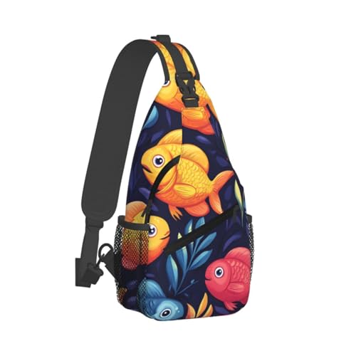 Mochila cruzada ligera con patrón Ocean Fish Seaweed miniatura 2