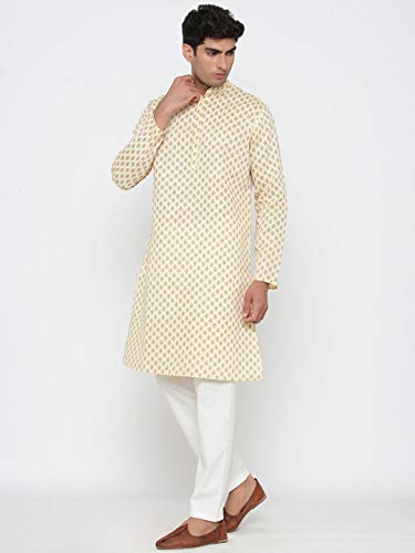 Elina fashion Men's Satin Cotton Kurta Pajama Set Tunic Indian Traditional Festival Kurta Payjama Wear4