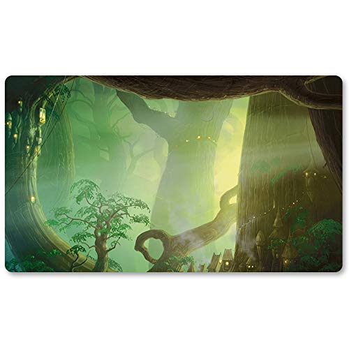 Four Leaves – Tapis De Jeu MTG 60×35 Cm – Green-Mana-Forest – Sac étanche Offert – Accessoire TCG Tournoi