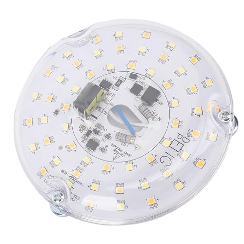 VELATEMOR Kit de Modernización de Luz del Ventilador de Techo LED de 4 Pulgadas, 15W 3CCT 3000K 4000K 6000K Luz de Techo Redondo Atenuable, Ventiladores de Techo de Reemplazo con Luces (230V)