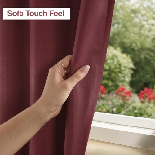 Image of FRESH FROM LOOM Light Block 12 ft Blackout Curtain | Premium 12 ft Long Door Non-Ring Curtains | S-Wave Pleat | Non-Ring Curtains | S-Wave Pleat | Long parda | Parde (Wine | 12 Feet, 1pc Only)