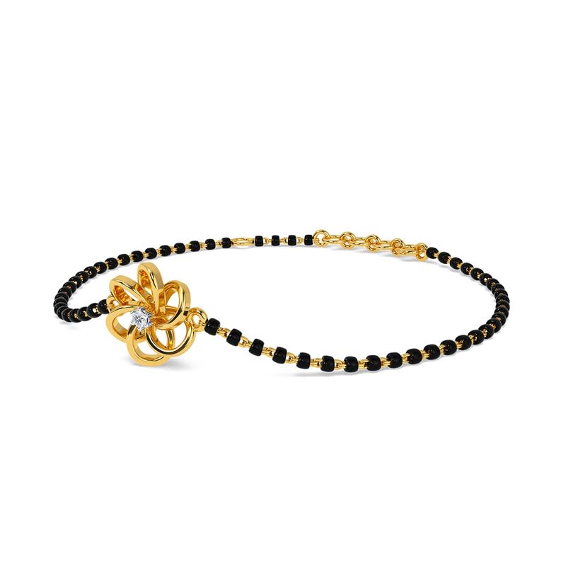 Image of KISNA Diamond Gold Mangalsutra Bracelet for Women