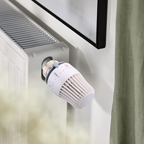 Wengart Thermostatischer Heizkörperkopf WG4007,M30x1,5,Heizsystem-Temperaturregelkopf,Geeignet für Büro-Haushalts-Heizkörperventil,Weiß