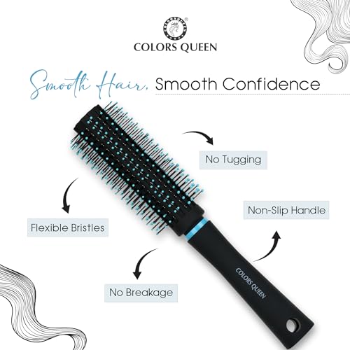 Image of Round Hair Brush with Strong & Flexible Bristles Having Anti-static ball Tips | Blow Dryer Hair Brush for Quick Curls, Waves | Hair Brush for Men & Women