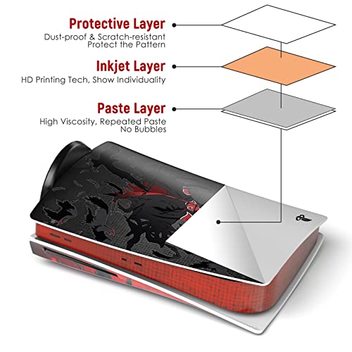 Tessgo Ps 5 Skin Disc Edition Anime Console And Controller Vinyl Sticker, Durable, Scratch Resistant, Bubble-Free, Precisely Line Up, Compatible With Play-Station 5 #TOP4