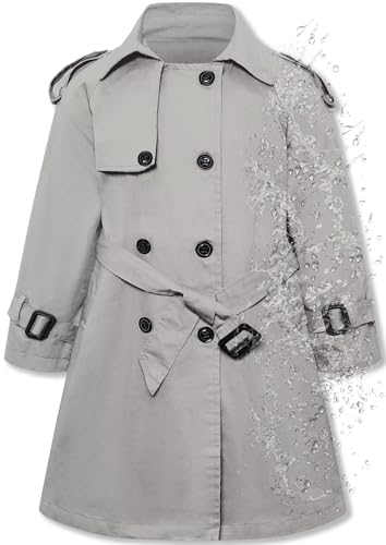 Image of Betusline Womens & Girls Waterproof Trench Coat Double Breasted Lapel Overcoat Outerwear, 3 Years - Women 2XL