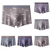 Boxershorts mit hoher Taille, für Herren, Übergröße, Hipster, bedruckte Unterwäsche, übergroße Unterwäsche für fette Männer im mittleren Alter und ältere Menschen, weich, dehnbar, klassisch, lockere