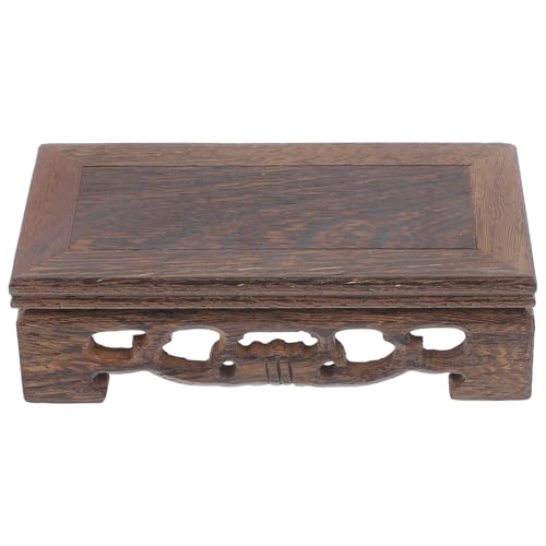 ORFOFE Supporto in Legno Intagliato per Vasi e Bonsai Piedistallo Espositivo Rettangolare Vintage per Piante e Soprammobili Casa Base Robusta e Liscia per Fioriere di Varie Forme per