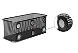 TAPBULL Mesh Magnetic Storage Baskets - Set of 1 (Black) with Anti-Slip Feature and Strong Magnets - Magnetic Locker Organizer and Pencil Holder for Whiteboard and Refrigerator (Black-1 pcs)