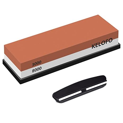 KELOFO Pietra per Affilare Grana 3000 8000, 2-in-1 Pietra Affilacoltelli Professionale con Base in Antiscivolo