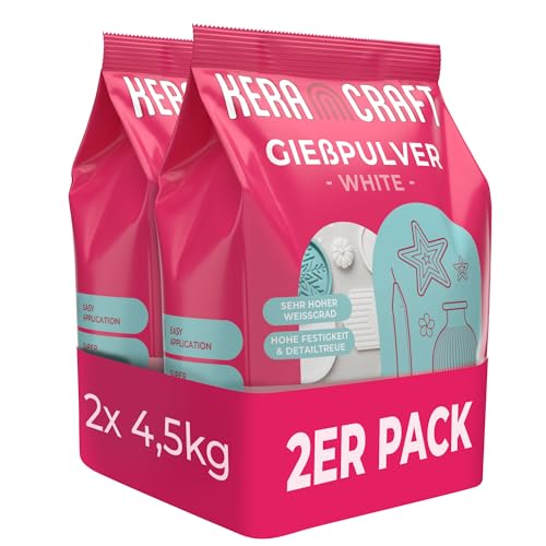 Keracraft Gießpulver weiß 2x4,5kg - Reliefgießpulver weiß für kreative Projekte