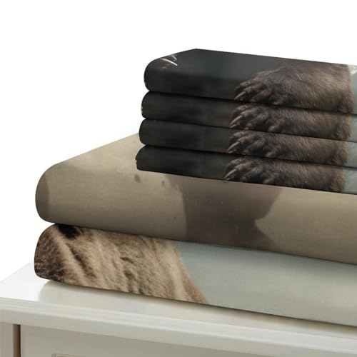 Parure de lit bête 3D en microfibre premium douce et durable 135x200cm - 7