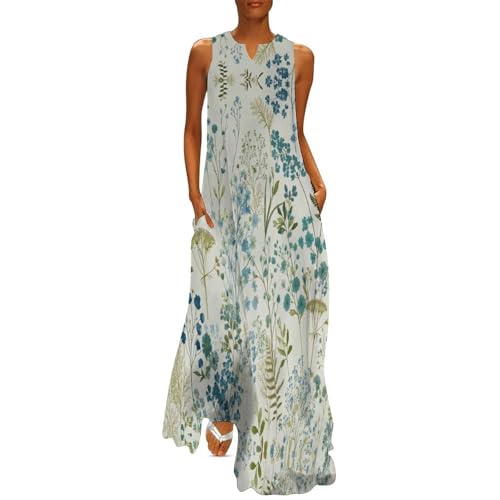Robe longue fleurs sauvages vintage au design plantes élégante et raffinée