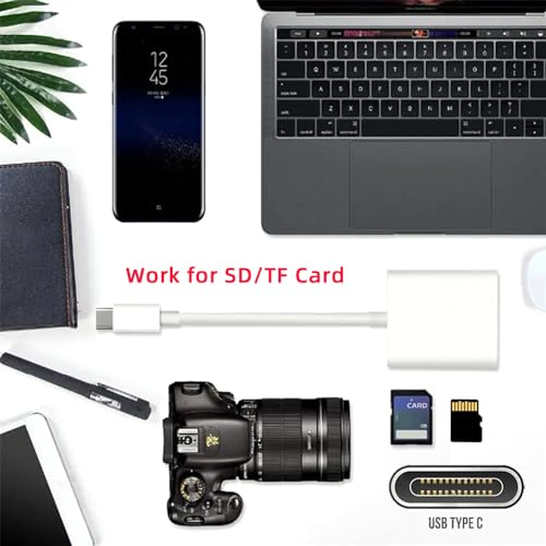 NFHK USB 2.0 Type C USB-C to TF Micro SD SDXC SDHC Card Reader Adapter Compatible with MacBook Laptop Tablet Phone - Image 3