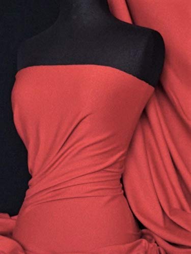 Soft Fine 1x1 Rib 100% Cotton Knit Jersey Fabric | Soft T-Shirt Material | Over 50 Colours | Oeko-Tex Certified | Same Day Dispatch | by Tia Knight (Q61) (Bright Red) — image 1