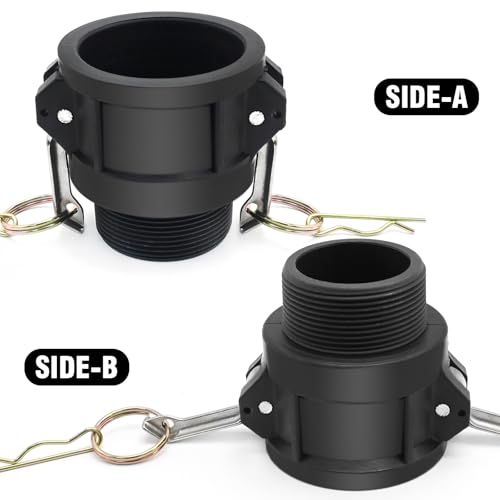 Accesorio Camlock tipo B de polipropileno con bloqueo hermético y adaptador macho de 2 pulgadas 5