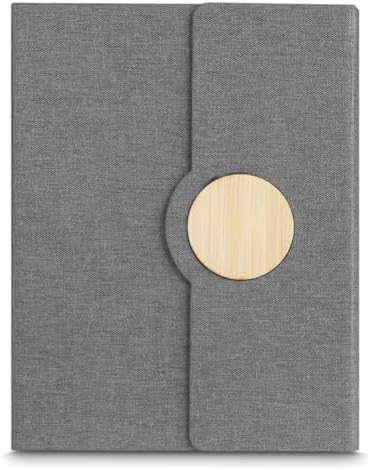 Caderno Executivo com Capa em RPET e Detalhe em Bambu – 80 Folhas...