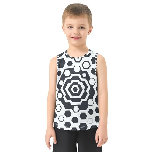 JUNZAN Black White Children Tshirts Tank Tops Sleeveless Toddler Vest Baseball Shirts for Gym Swim Beach Outdoor 3T2