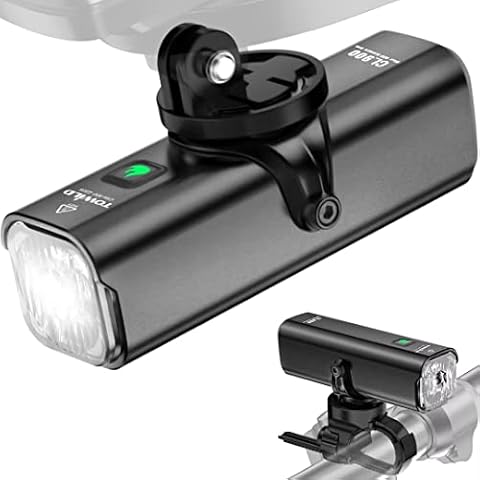TOWILD 900 Lumen Bike Lights 2600 mAh Bike Front Light Type-C Rechargeable Bicycle Headlight IPX6 Waterproof Bicycle Light for Road Cycling, Supports Inverse Installation Cover