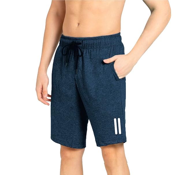 Image of KART BLACK Plus Sizes Men's Cotton Knee Length Shorts (M,L,XL,XXL,3XL,4XL,5XL) | Casual and Night Wear Mens Shorts (Pack of 2)