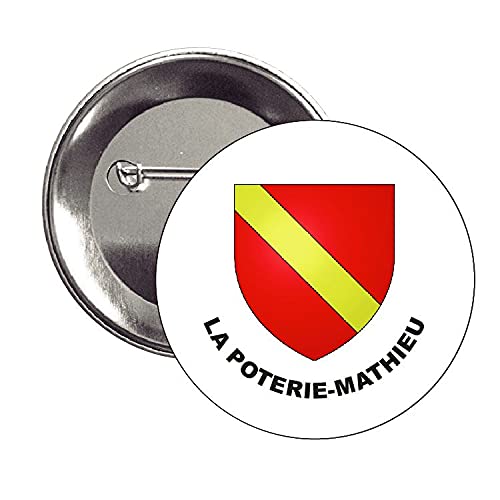 BUTTON . HERALDIC SHIELD LA POTERIE-MATHIEU EURE FRANCE
