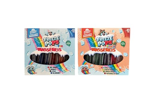 Durstlöscher | Freeze Pops Fun & Tropical • Wassereis (8 Sorten) • 800 ml (20 Stück)