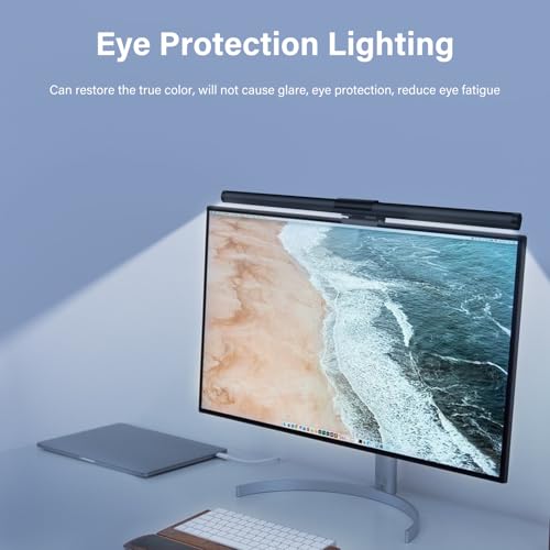 Greatzer Monitor Light Bar with Wireless Controller 44CM Screen Monitor E-Reading LED Task Lamp Djustable Brightness and Color Temperature/Eye-Care Light Bar/No Screen Glare for Home and Office - Image 4