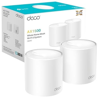 [Nuevo] TP-Link Deco X1500 2-Pack - Sistema WiFi 6 Mesh IA AX1500 Doble Banda 2.4 GHz/5 GHz Cobertura hasta 360 m2 3X Puertos Gigabit por Unidad 160MHz ODFMA 1024QAM Control Parental