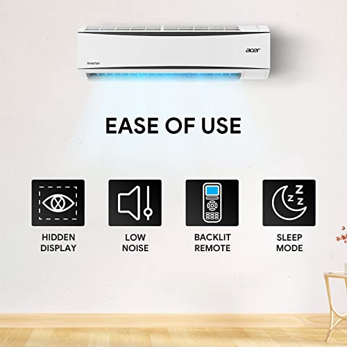 Image of Acer 1.5 Ton 5 Star Halo Cool Series Inverter Split AC (Copper, AiSense, Four-Way Convertible, Quad Swing, MicroFilter, Auto-Clean, AR15SIN5GMGT, White)