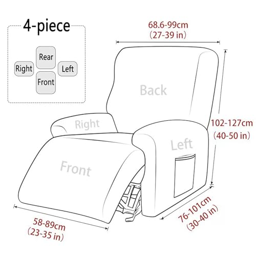 Funda elástica para sillón reclinable grande protector de sofá relax celeste 6